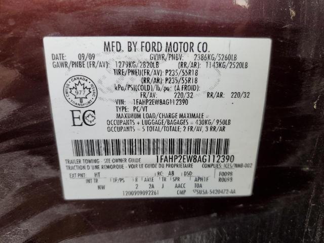 Photo 11 VIN: 1FAHP2EW8AG112390 - FORD TAURUS SEL 