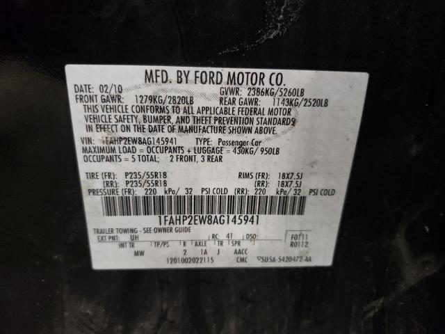 Photo 9 VIN: 1FAHP2EW8AG145941 - FORD TAURUS SEL 