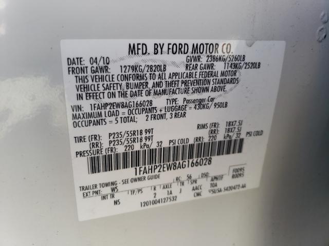 Photo 9 VIN: 1FAHP2EW8AG166028 - FORD TAURUS SEL 