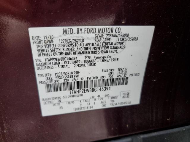 Photo 12 VIN: 1FAHP2EW8BG146394 - FORD TAURUS 