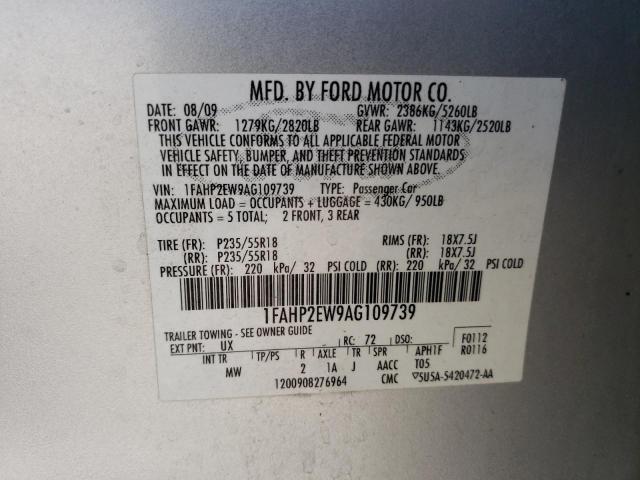 Photo 11 VIN: 1FAHP2EW9AG109739 - FORD TAURUS 