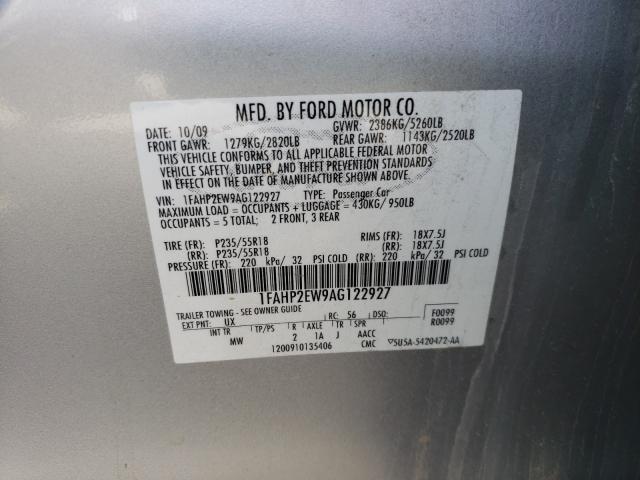 Photo 9 VIN: 1FAHP2EW9AG122927 - FORD TAURUS SEL 