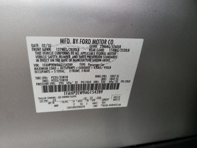 Photo 9 VIN: 1FAHP2EW9AG154289 - FORD TAURUS SEL 