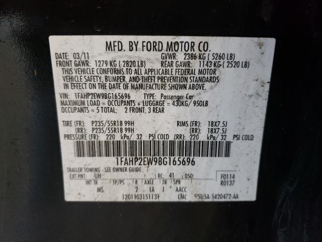 Photo 9 VIN: 1FAHP2EW9BG165696 - FORD TAURUS SEL 