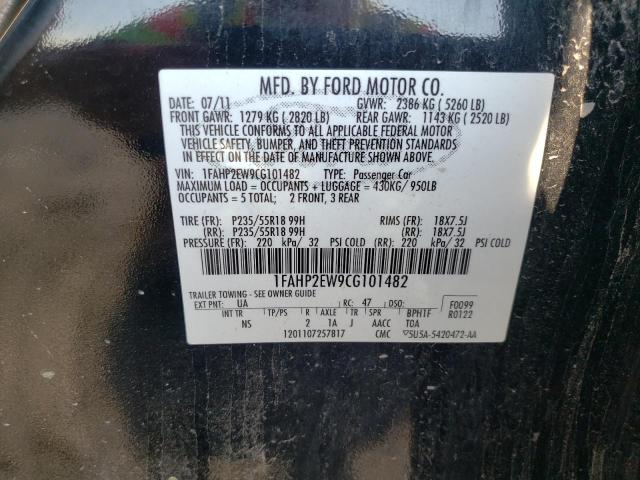 Photo 11 VIN: 1FAHP2EW9CG101482 - FORD TAURUS SEL 