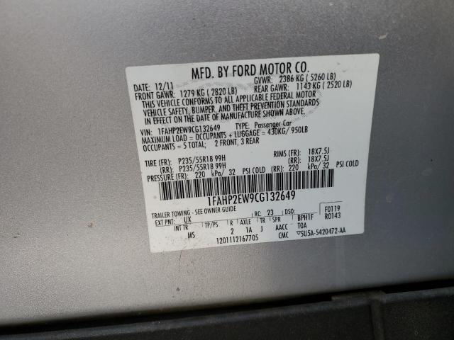 Photo 11 VIN: 1FAHP2EW9CG132649 - FORD TAURUS SEL 