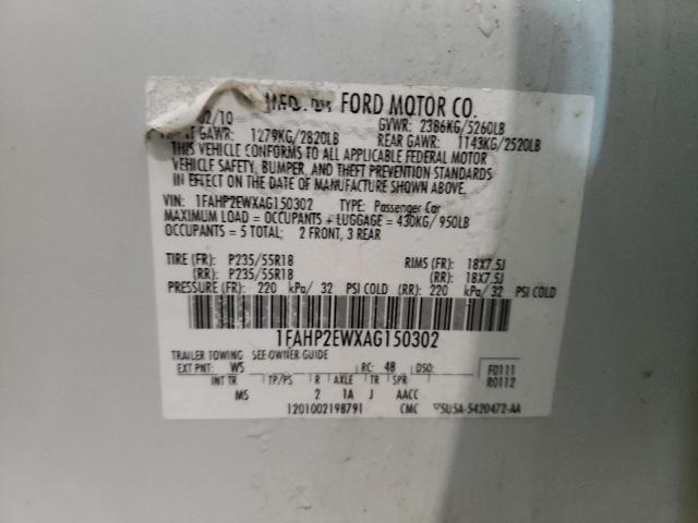 Photo 9 VIN: 1FAHP2EWXAG150302 - FORD TAURUS SEL 