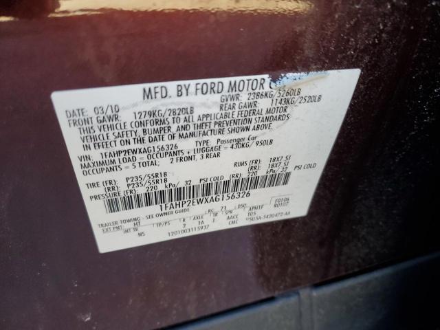 Photo 12 VIN: 1FAHP2EWXAG156326 - FORD TAURUS 