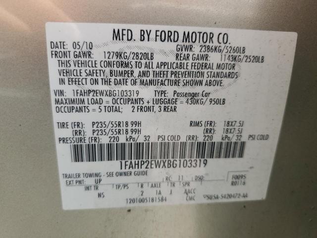 Photo 11 VIN: 1FAHP2EWXBG103319 - FORD TAURUS SEL 