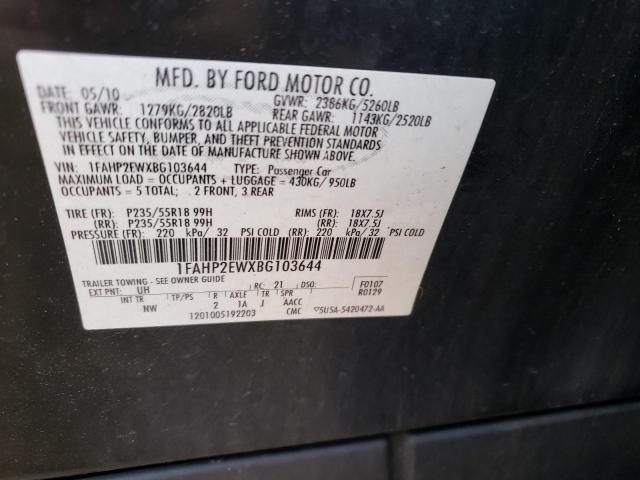 Photo 11 VIN: 1FAHP2EWXBG103644 - FORD TAURUS SEL 