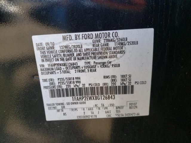 Photo 9 VIN: 1FAHP2EWXBG126843 - FORD TAURUS SEL 