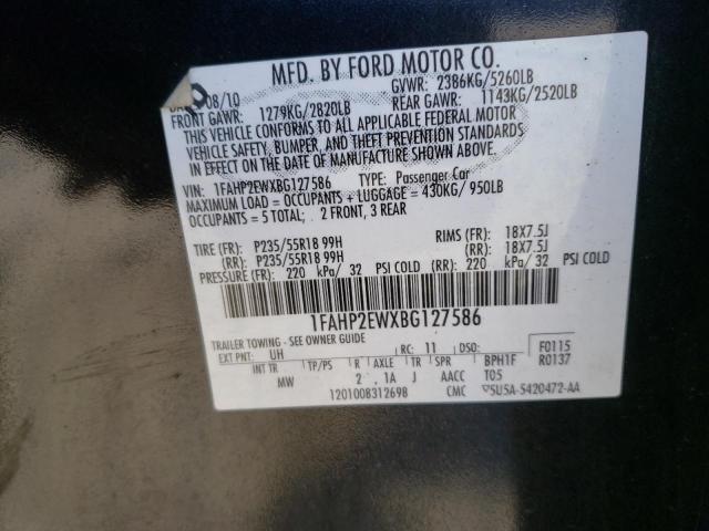 Photo 12 VIN: 1FAHP2EWXBG127586 - FORD TAURUS SEL 