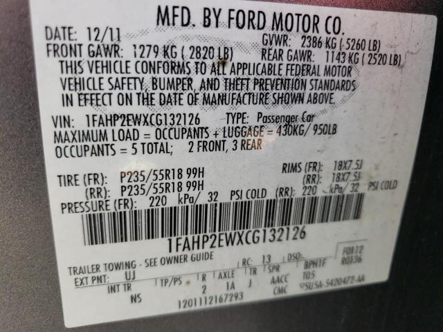 Photo 11 VIN: 1FAHP2EWXCG132126 - FORD TAURUS 