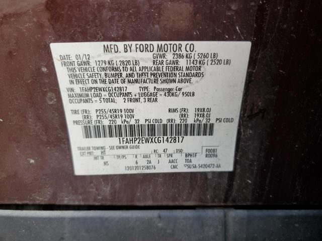 Photo 11 VIN: 1FAHP2EWXCG142817 - FORD TAURUS 