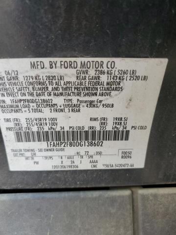 Photo 12 VIN: 1FAHP2F80DG138602 - FORD TAURUS 