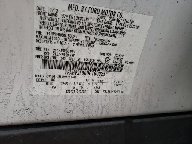 Photo 9 VIN: 1FAHP2F80DG180025 - FORD TAURUS LIM 