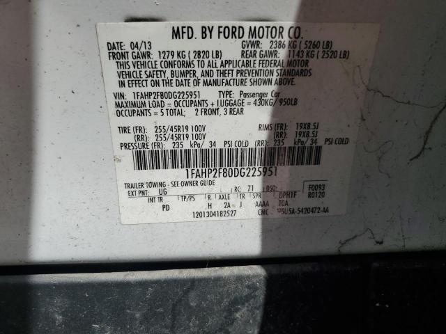 Photo 12 VIN: 1FAHP2F80DG225951 - FORD TAURUS LIM 