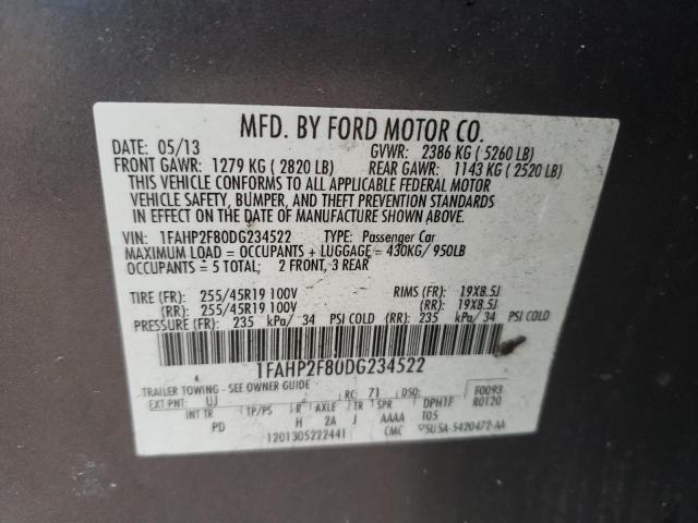 Photo 9 VIN: 1FAHP2F80DG234522 - FORD TAURUS LIM 