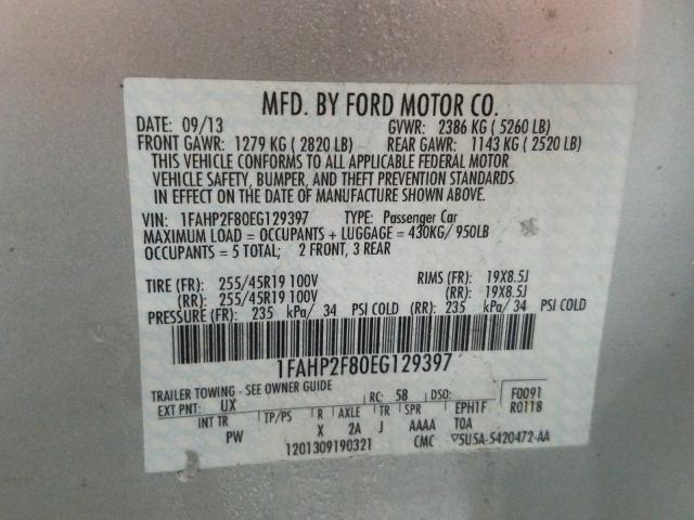 Photo 9 VIN: 1FAHP2F80EG129397 - FORD TAURUS LIM 