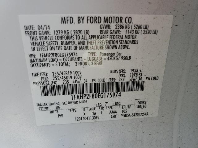 Photo 11 VIN: 1FAHP2F80EG175974 - FORD TAURUS LIM 