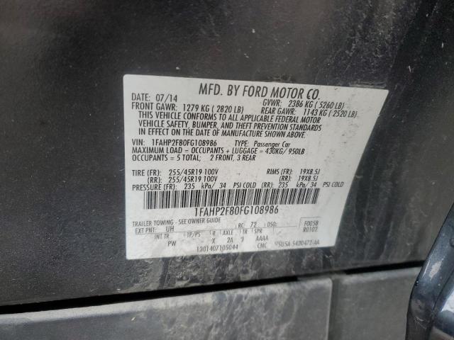 Photo 11 VIN: 1FAHP2F80FG108986 - FORD TAURUS LIM 