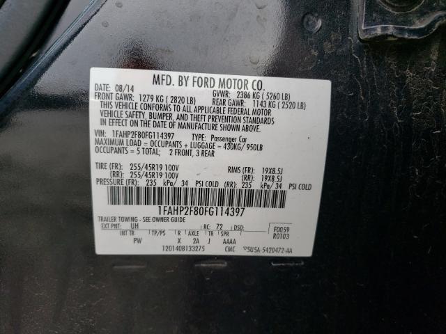 Photo 9 VIN: 1FAHP2F80FG114397 - FORD TAURUS LIM 