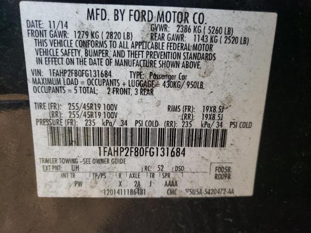 Photo 9 VIN: 1FAHP2F80FG131684 - FORD TAURUS LIM 