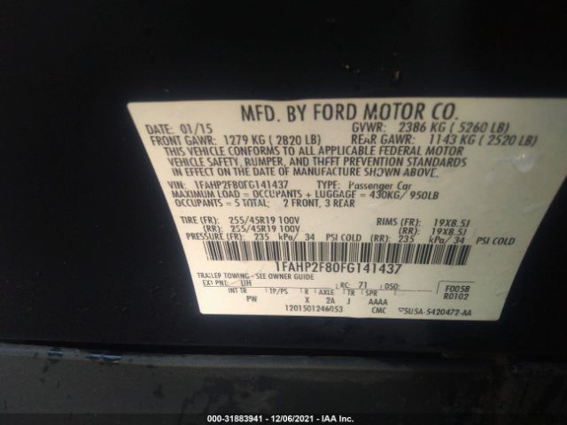 Photo 8 VIN: 1FAHP2F80FG141437 - FORD TAURUS 