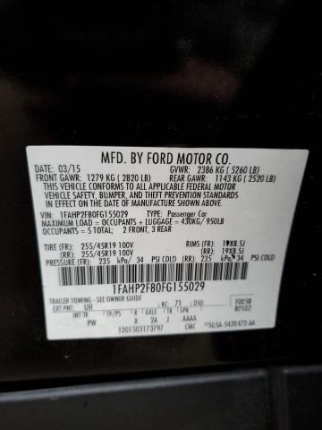 Photo 9 VIN: 1FAHP2F80FG155029 - FORD TAURUS LIM 