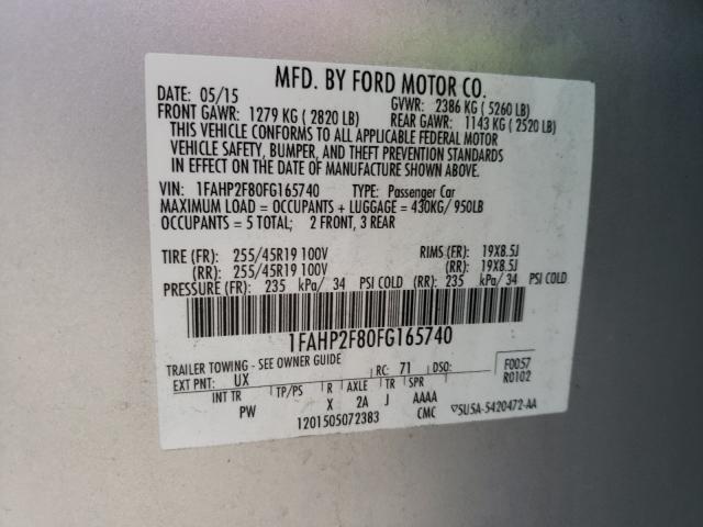 Photo 9 VIN: 1FAHP2F80FG165740 - FORD TAURUS LIM 