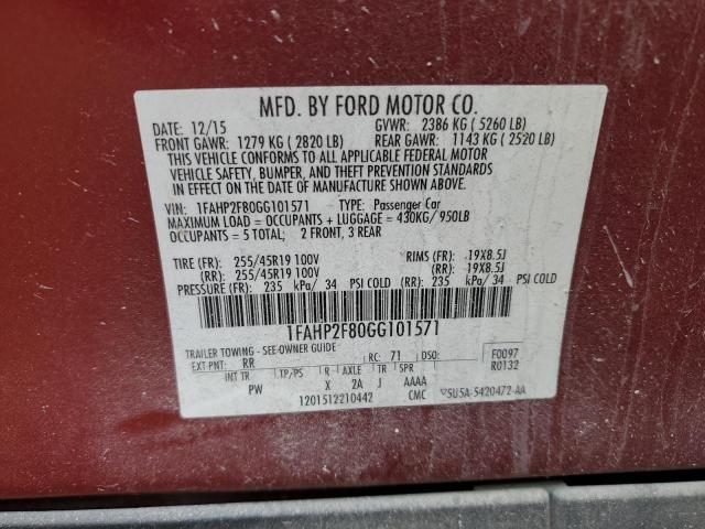 Photo 11 VIN: 1FAHP2F80GG101571 - FORD TAURUS LIM 