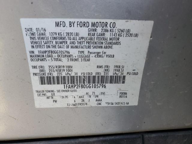 Photo 12 VIN: 1FAHP2F80GG105796 - FORD TAURUS LIM 