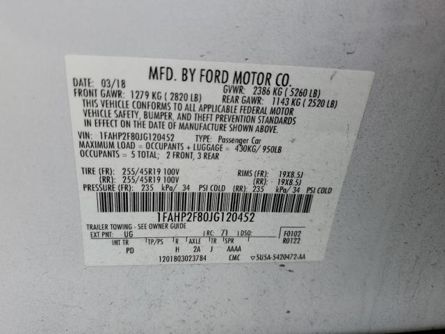 Photo 11 VIN: 1FAHP2F80JG120452 - FORD TAURUS LIM 