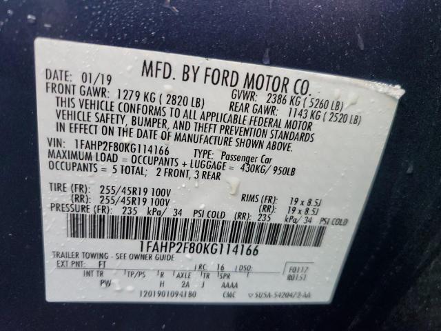 Photo 9 VIN: 1FAHP2F80KG114166 - FORD TAURUS 