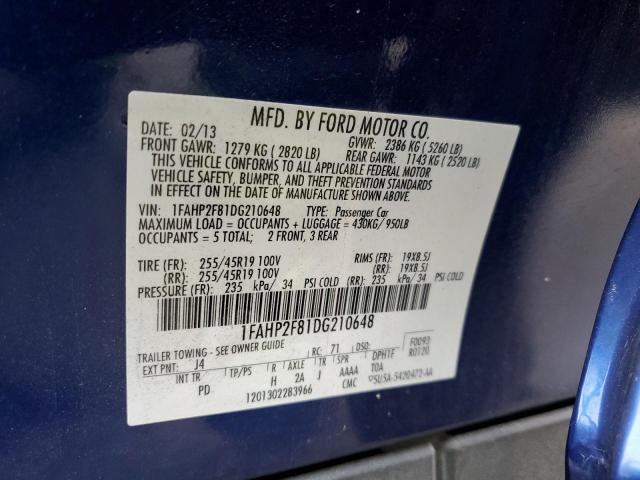 Photo 9 VIN: 1FAHP2F81DG210648 - FORD TAURUS LIM 