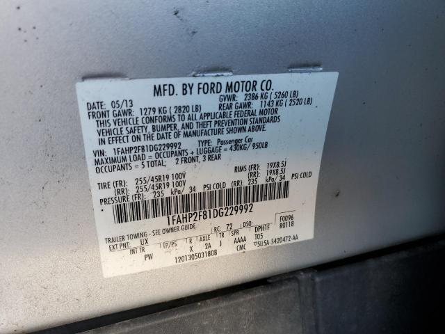 Photo 9 VIN: 1FAHP2F81DG229992 - FORD TAURUS LIM 