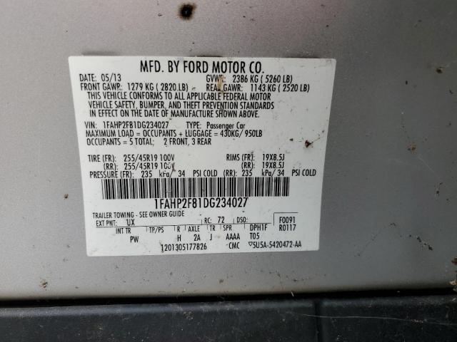 Photo 12 VIN: 1FAHP2F81DG234027 - FORD TAURUS LIM 