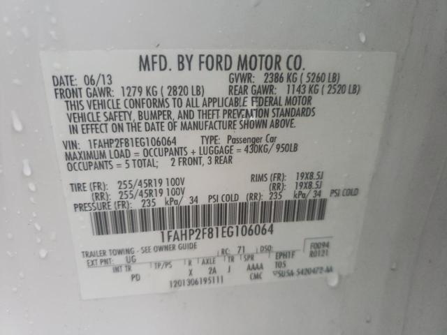 Photo 9 VIN: 1FAHP2F81EG106064 - FORD TAURUS LIM 