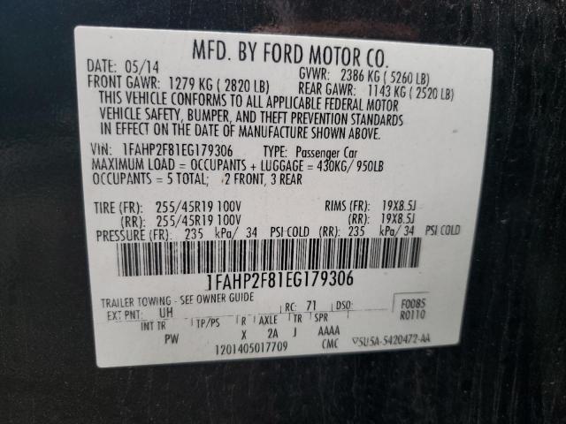 Photo 9 VIN: 1FAHP2F81EG179306 - FORD TAURUS LIM 