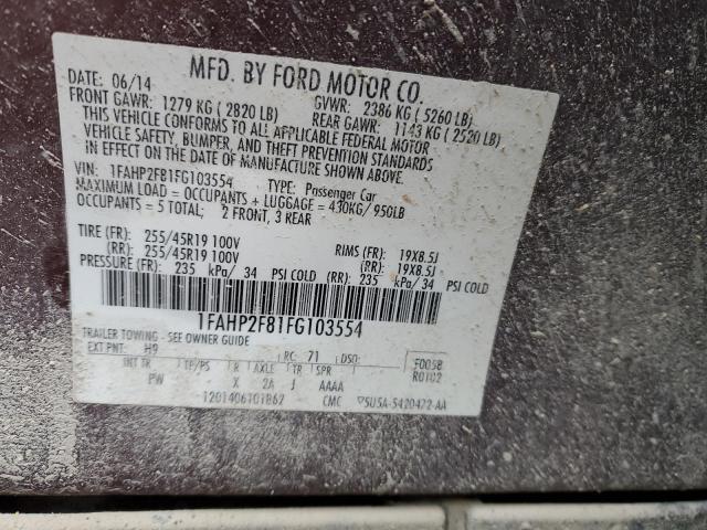 Photo 11 VIN: 1FAHP2F81FG103554 - FORD TAURUS LIM 