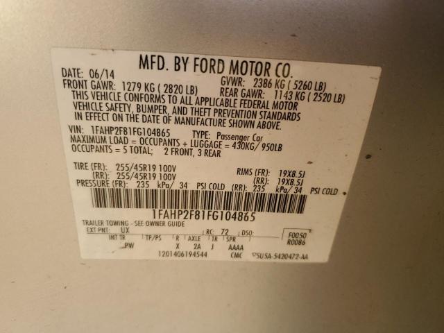 Photo 11 VIN: 1FAHP2F81FG104865 - FORD TAURUS LIM 