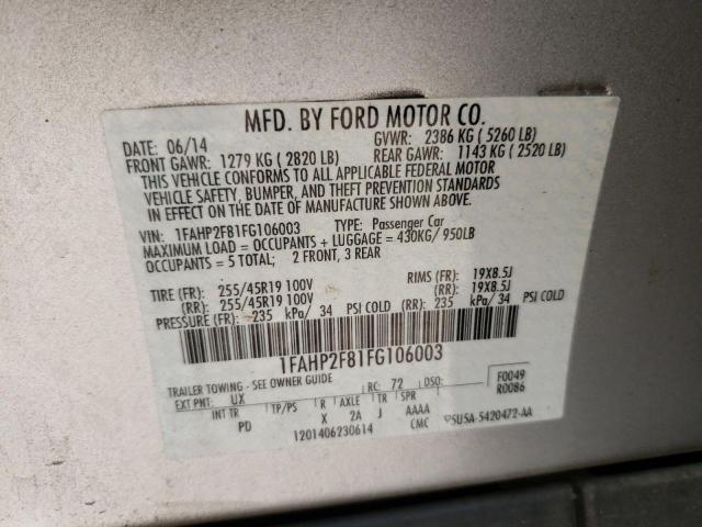 Photo 9 VIN: 1FAHP2F81FG106003 - FORD TAURUS 