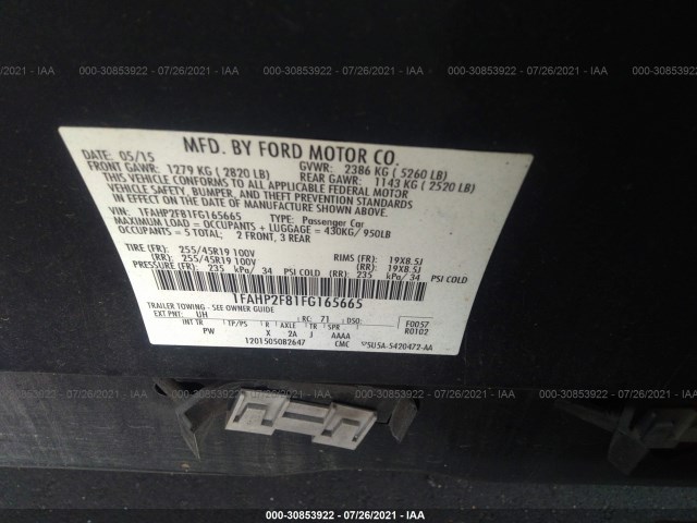 Photo 8 VIN: 1FAHP2F81FG165665 - FORD TAURUS 