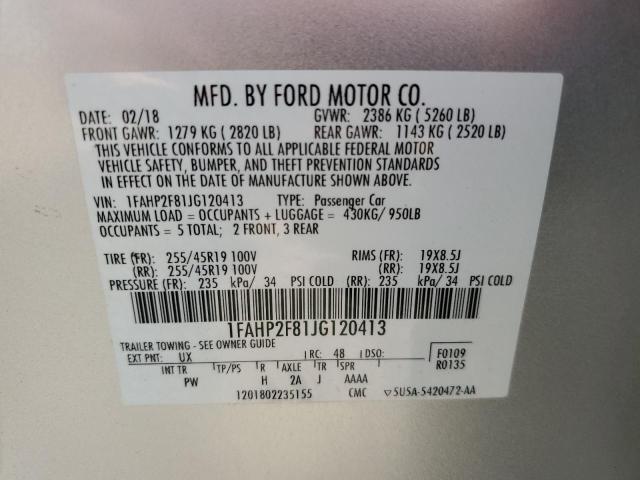 Photo 11 VIN: 1FAHP2F81JG120413 - FORD TAURUS LIM 