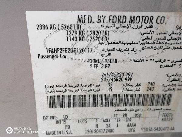 Photo 1 VIN: 1FAHP2F82DG120117 - FORD TAURUS 