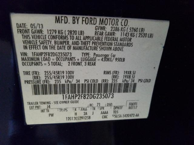 Photo 9 VIN: 1FAHP2F82DG235073 - FORD TAURUS LIM 