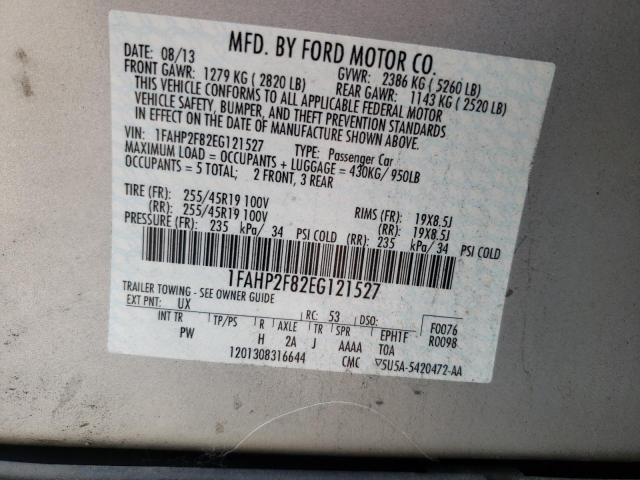 Photo 9 VIN: 1FAHP2F82EG121527 - FORD TAURUS LIM 