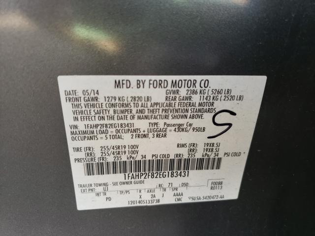 Photo 9 VIN: 1FAHP2F82EG183431 - FORD TAURUS LIM 