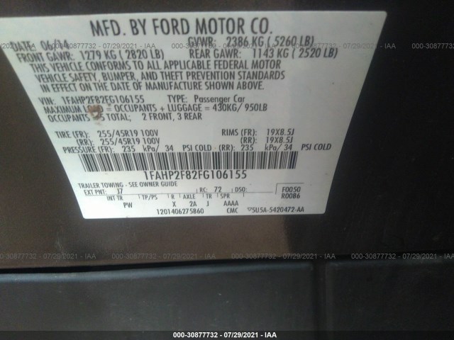 Photo 8 VIN: 1FAHP2F82FG106155 - FORD TAURUS 