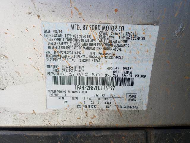 Photo 9 VIN: 1FAHP2F82FG116197 - FORD TAURUS LIM 